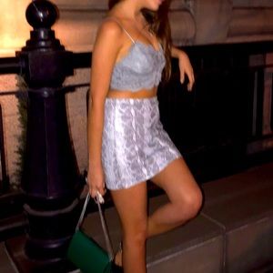 Alice and Olivia real snake skin mini skirt